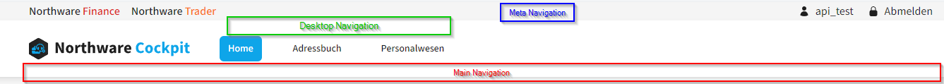 Navigation in der Desktop-Ansicht