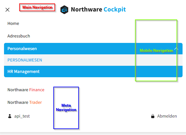 Navigation in der Mobile Ansicht